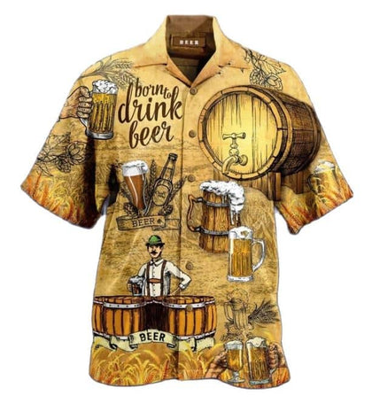 Chemise hawaïenne homme bière et chemise hawaïenne femme bière 
