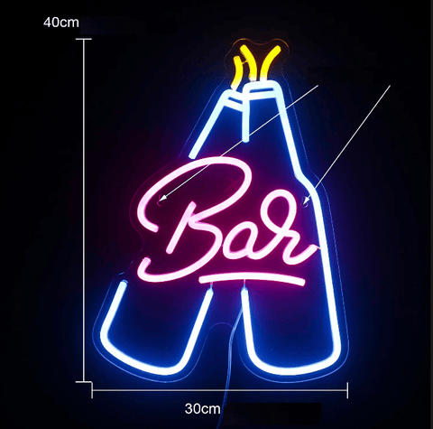 Neon-bar-bouteilles-de-biere-dimensions