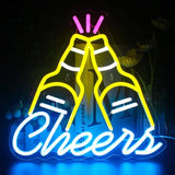 Neon-cheers-bouteilles-de-biere-face