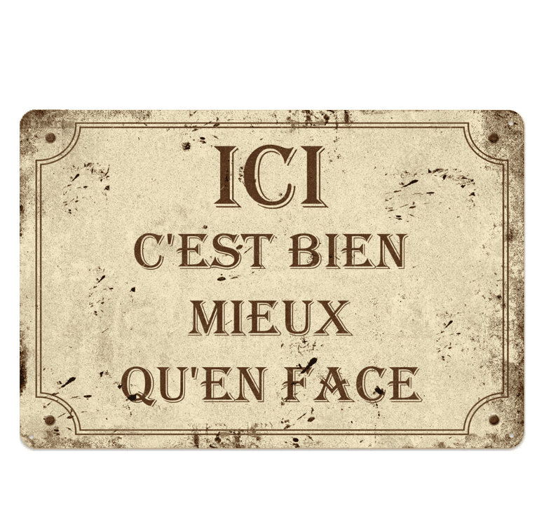 Plaque Métal Vintage Welcome Beer Bar 49x26cm | Le Vintage Illuminé