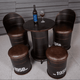 Table-bar-baril-avec-tabourets-bar-ou-chaises-bar
