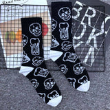 Chaussettes-tetes-de-mort-noir
