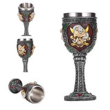 Coupe-a-biere-medievale-serpent-d-argent