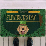 Paillasson-exterieur-chien-joyeuse-saint-patrick-noeud-papillon
