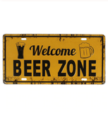 Plaque-en-metal-sur-la-biere-Bienvenue-dans-une-zone-a-biere.