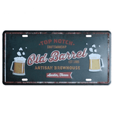 Plaque-en-metal-sur-la-biere-Vieux-baril