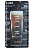 Plaque-en-metal-sur-la-biere-pinte-de-biere