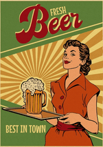 Affiche-biere-fresh-beer-vintage