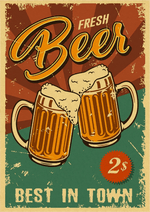 Affiche-vintage-chopes-de-biere