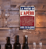 Plaque-metal-la-priere-de-l-apero-illustration