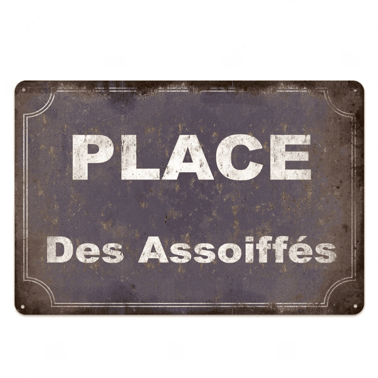 Plaque Murale 'Place Des Assoiffés' - Dimensions 15x21cm, Marque Antic Line