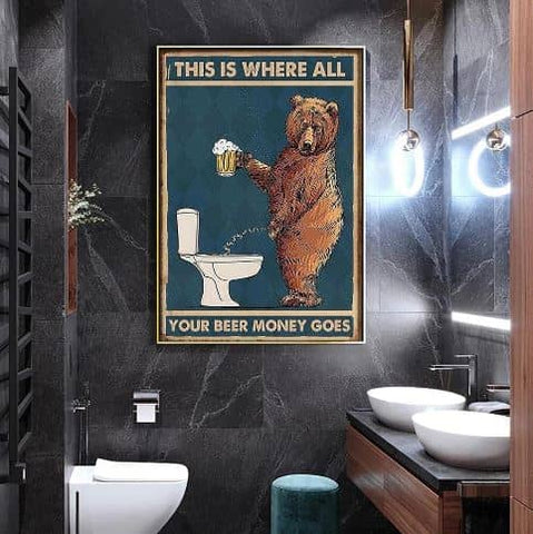 Affiche WC Humour Bière, Poster Toilettes Drôle, Chopedebiere