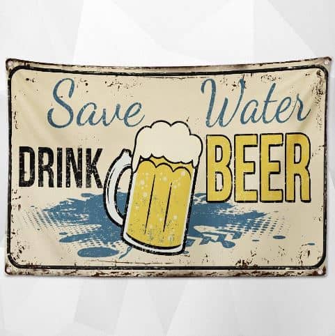 Drapeau Save Water Drink Beer