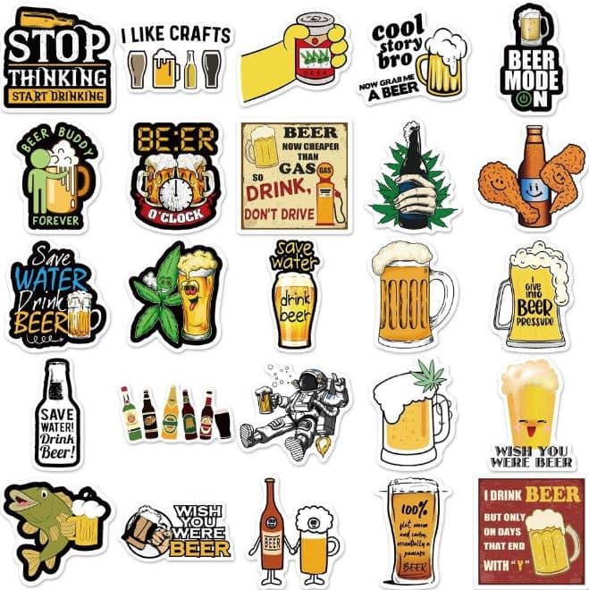 50 Mini Stickers Bière | Lot 50 Mini Autocollants Bière | Chopedebiere ...