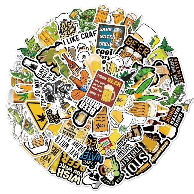 50 Mini Stickers Bière | Lot 50 Mini Autocollants Bière | Chopedebiere ...