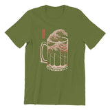T-Shirt-Vague-De-Biere-Vert-Militaire