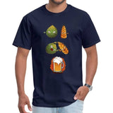 T-shirt-fusion-houblon-et-ble-en-biere-bleu-marine